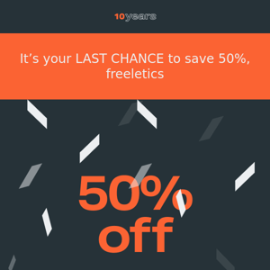 50% OFF. And boom - it’s gone 💥