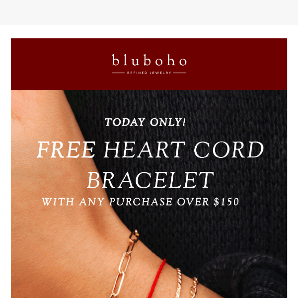 free heart cord bracelet 💕