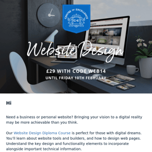 New Course: Website Design £29