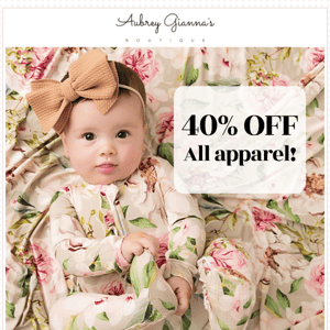 LAST CHANCE! 😱40% OFF ALL BABY APPAREL INCLUDING BAMBOO, HURRY!!