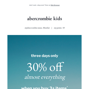3 DAYS ONLY | 30% OFF almost everything