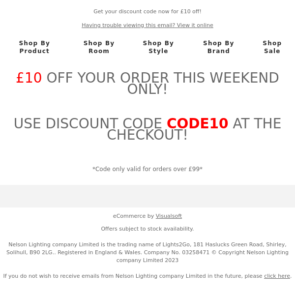 £10 OFF YOUR ORDER THIS WEEKEND!