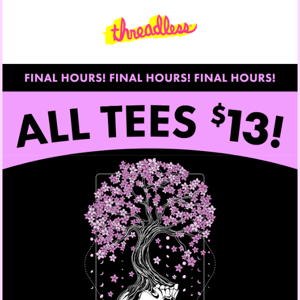 $13 Tees end soon. Like, REALLY soon.