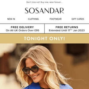 Sosandar, Get 25% Off ALL Leather Tonight Only!