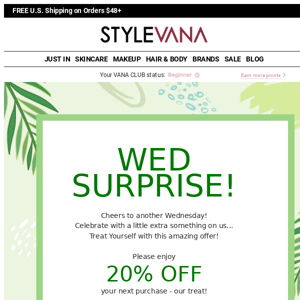 WEDSNESDAY MADNESS! 20% OFF at Stylevana!