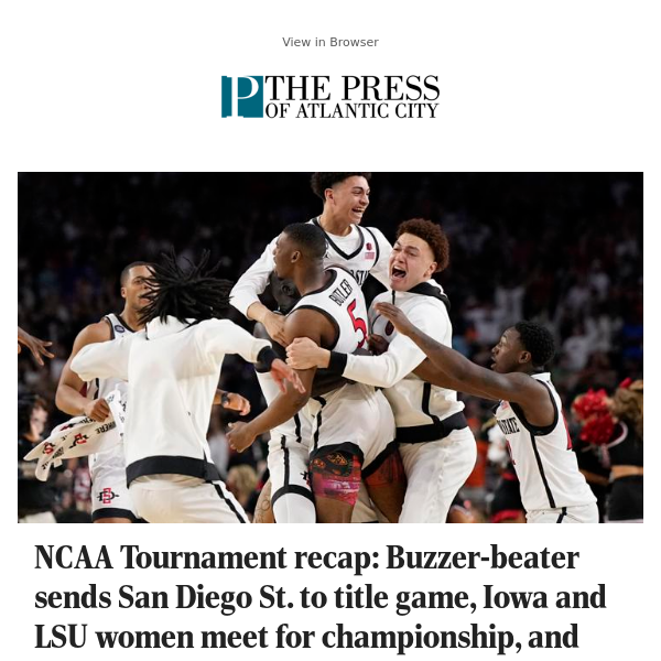 NCAA Tournament recap: Buzzer-beater sends San Diego St. to title game, Iowa and LSU women meet for championship, and more