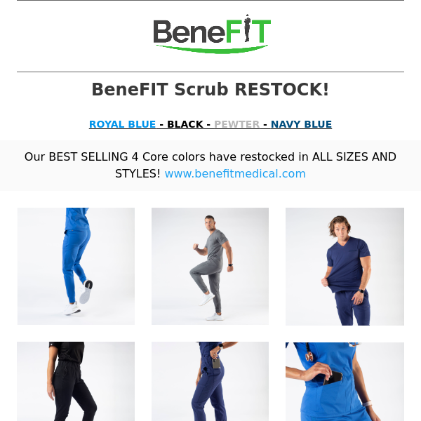 🚨BeneFIT Scrubs RESTOCK!! Our core colors are back in ALL STYLES!