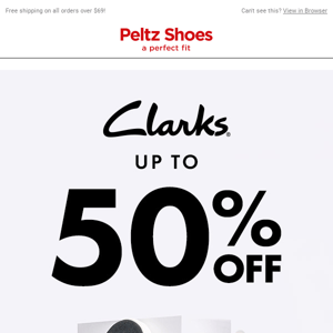 Clarks up to 50% OFF 🚨