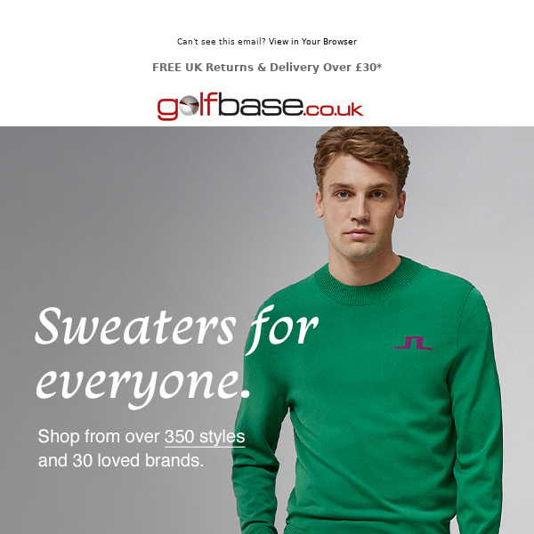 Golfbase, have you explored our vast range of sweaters?
