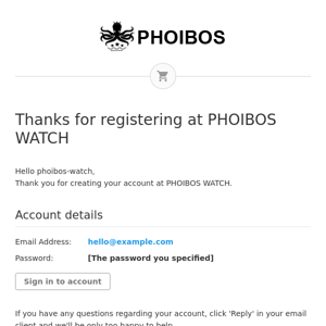 Thanks for registering at PHOIBOS WATCH