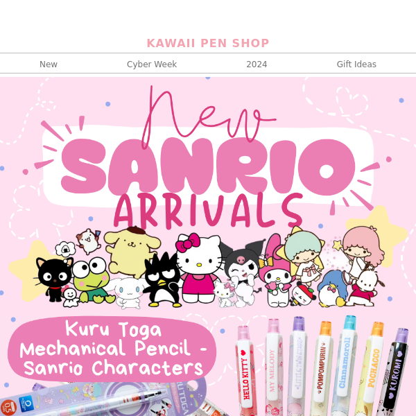 Kuru Toga Mechanical Pencil - Sanrio Characters