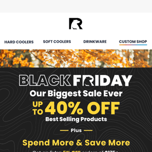 Shop SITEWIDE SAVINGS for Black Friday - Up to 40% OFF!