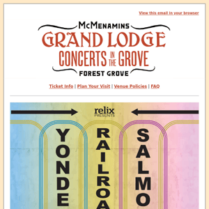 NEW show: Relix Presents: Yonder Mountain String Band, Railroad Earth, & Leftover Salmon!