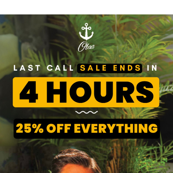 Last Hours. 25% Off Ends Tonight