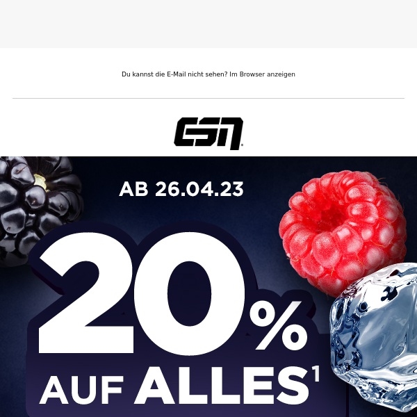 20% auf alles 😍 2 Protein-Neuheiten 💪 Jetzt entdecken!