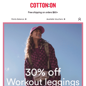 30% off Workout leggings 🏃‍♀️💨