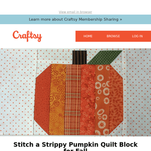 Stitch a Strippy Pumpkin Quilt Block for Fall