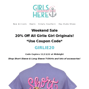 Weekend Sale 20% Off Girlie Girl Originals