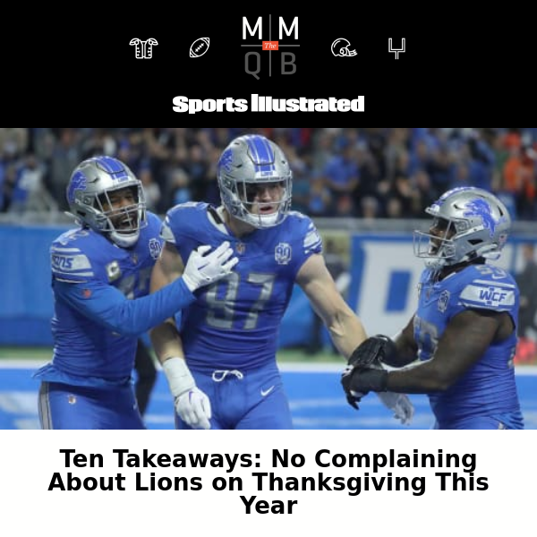 The Lions Have Come a Long Way From Thanksgiving Complaints
