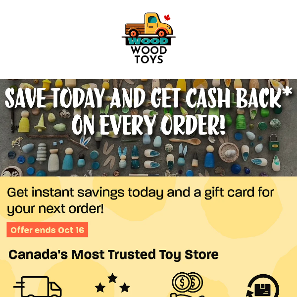 This is for you: Instant Savings and Cash Back on Every Order!