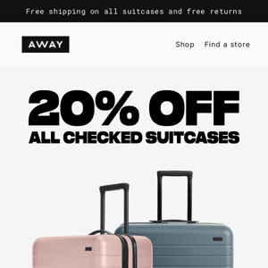 Best-selling checked suitcases, now 20% off