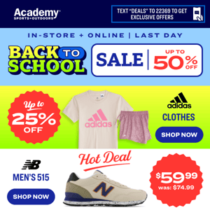 LAST DAY: Up to 50% Off Back-to-School Sale