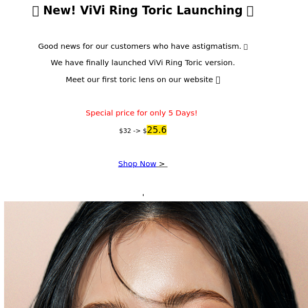 [20% OFF💌] New ViViRing Toric Launched💛