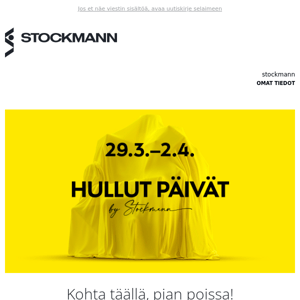 Hullut Päivät 29.3.–2.4. 💛 Katso tuotteet nyt!