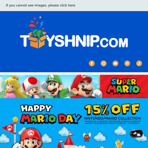 HAPPY MAR10 DAY - 15% OFF ALL WORLD OF NINTENDO!