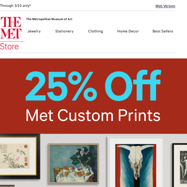 Starts Now! 25% Off Met Custom Prints