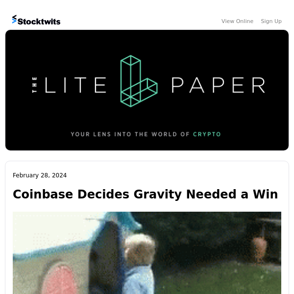 🩸 Coinbase Decides Gravity Needed a Win