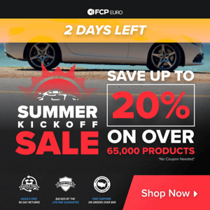 ⏳ 2 Days Left! 20% Off CLK500 Parts | Summer Kickoff Sale Ends Tomorrow ⏳