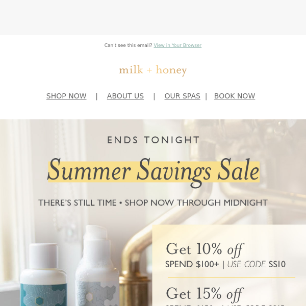 ENDS TONIGHT — Summer Savings Sale