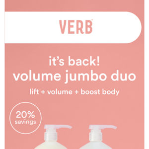 Volume jumbo duo is back!