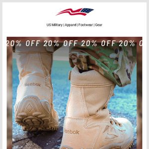 20% Off Reebok has arrived!