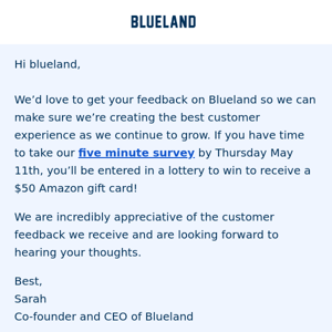 Blueland, we’d love your thoughts