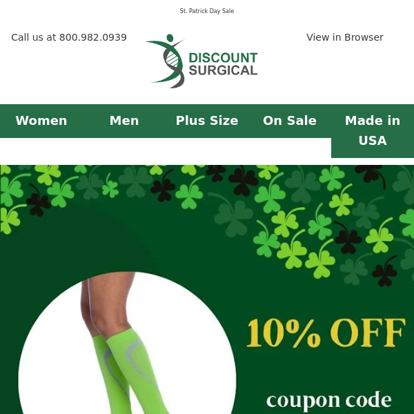 Its Your Lucky Day. 10% OFF St. Patrick's Sale