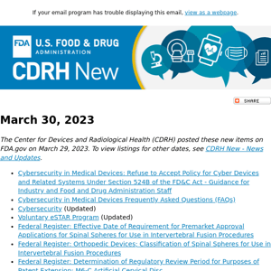 CDRH New - March 30, 2023
