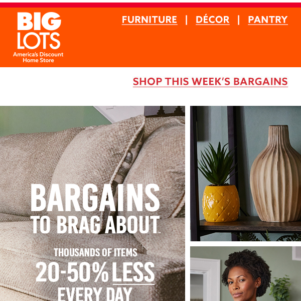 Furniture bargains up to 50% less! 🛋️