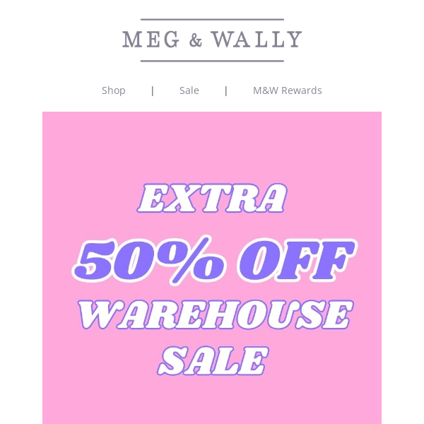 50% OFF ALL SALE STOCK - PREP YOUR CART!! 💥
