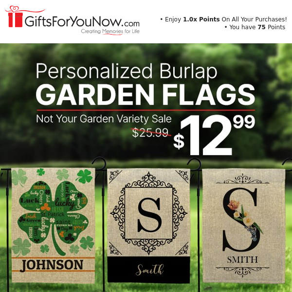 $12.99 Personalized Burlap Garden Flags (That's 50% Off!)