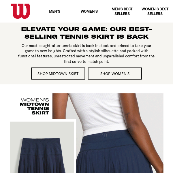 OUR BEST-SELLING TENNIS SKIRT IS BACK IN STOCK - Wilson