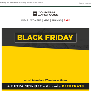 50% or more AND Extra 10% | Black Friday Deals