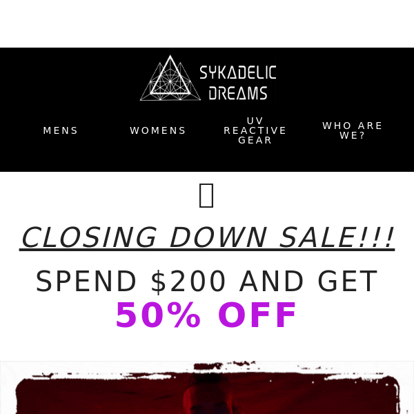 Closing Sale! 50% OFF !!! Final chance to save 50%!