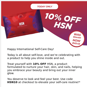 10% OFF the Ultimate Self-Care Product