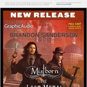 New Release! Mistborn 7: The Lost Metal (2 of 2) by Brandon Sanderson!