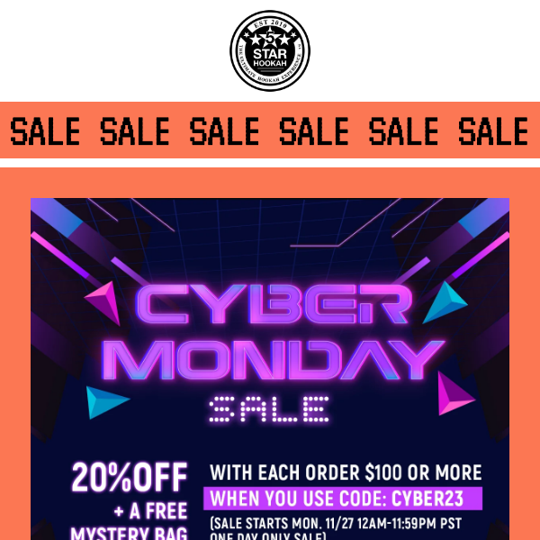 Cyber Monday Sale! + FREE Myster bag!