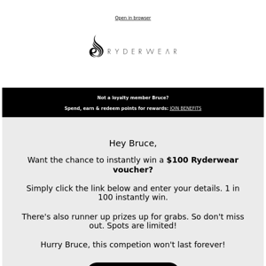 Want to win $100 Ryderwear 🤑?