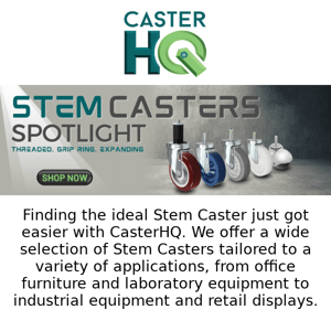 Stem Casters for Every Need | Shop Now at CasterHQ