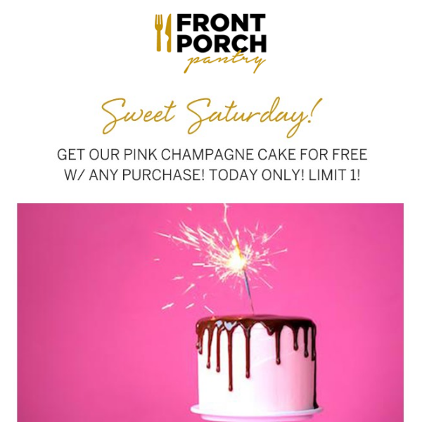 FREE Pink Champagne Cake with Purchase!
